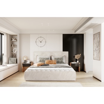 Posteľ s roštom ICOL sivobéžová, 160x200 cm 3