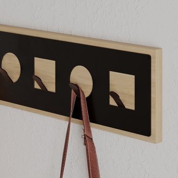 Nástenný vešiak ICON dub/čierna 3