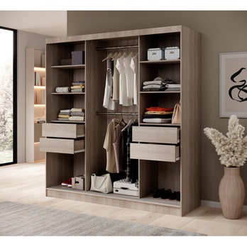 Šatníková skriňa IDIN dub sonoma/čierna 2