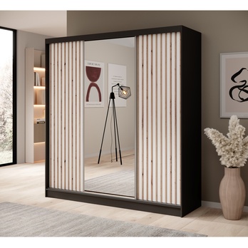 Šatníková skriňa IDIN čierna/biela 1