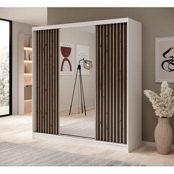 Šatníková skriňa IDIN biela/čierna 1