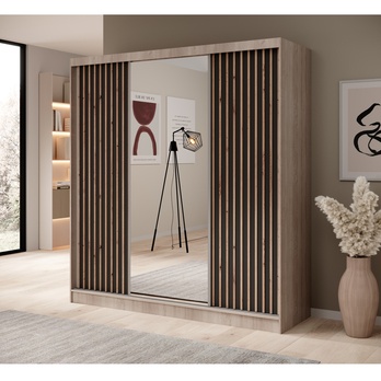 Šatníková skriňa IDIN dub sonoma/čierna 1