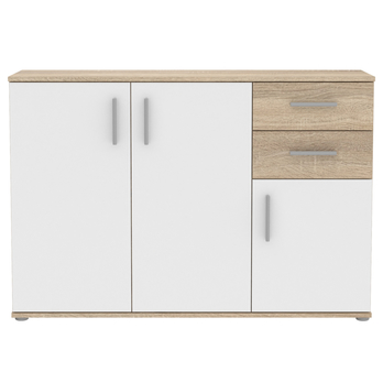 Komoda IKOLI 3 biela/dub sonoma 3