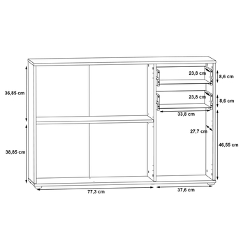 Komoda IKOLI 3 biela/dub sonoma 5