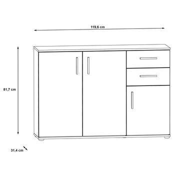 Komoda IKOLI 3 biela/dub sonoma 6