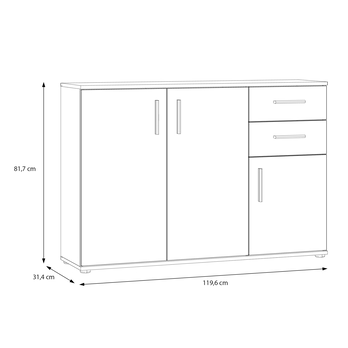 Komoda IKOLI 3 biela/dub artisan 7