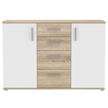 Komoda IKOLI 4 biela/dub sonoma 3