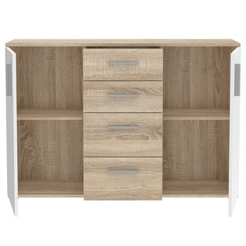 Komoda IKOLI 4 biela/dub sonoma 4