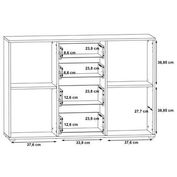 Komoda IKOLI 4 biela/dub sonoma 5