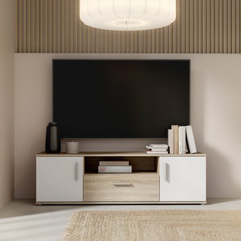 TV komoda IKOLI biela/dub sonoma 1