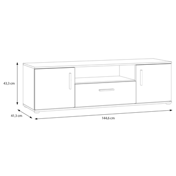 TV komoda IKOLI biela/dub sonoma 6