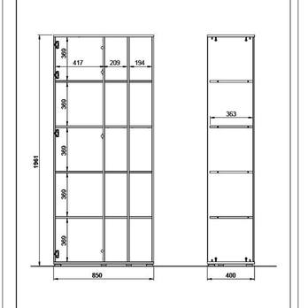Skriňa do kancelárie ILON biela/dub navarra, výška 197 cm 4