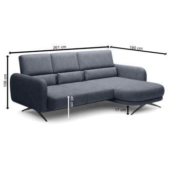 Sedacia súprava ILUSSIO F MINI pravá, grafitová 7