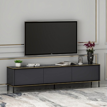 TV komoda IMAJ 1 antracitová/čierny mramor 1