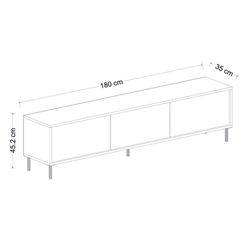 TV komoda IMAJ 1 antracitová/čierny mramor 6