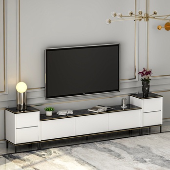 Obývacia stena IMAJ 2 biela/čierny mramor 1