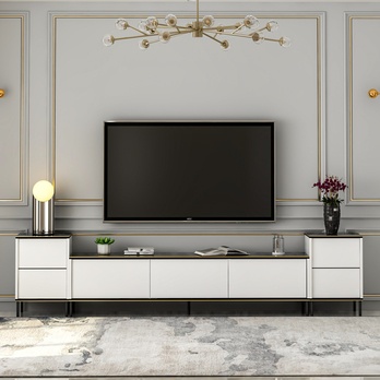 Obývacia stena IMAJ 2 biela/čierny mramor 4