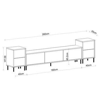 Obývacia stena IMAJ 2 biela/čierny mramor 6