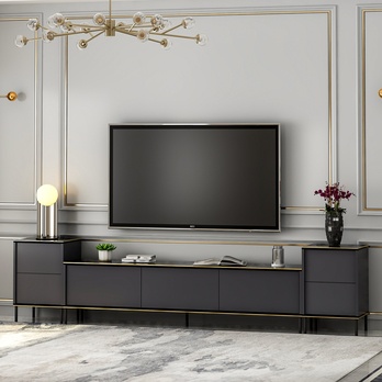 Obývacia stena IMAJ 2 antracitová/čierny mramor 1