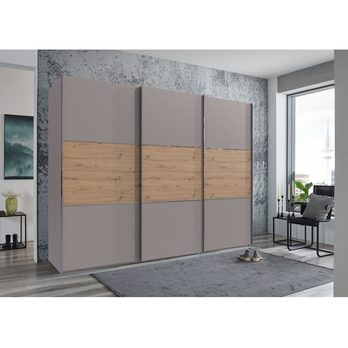 Šatníková skriňa INADINA A 044 sivá/dub artisan 1