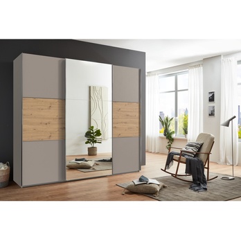 Šatníková skriňa INADINA A 058 sivá/dub artisan 1