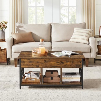 Konferenčný stolík INCHE rustikálna hnedá/čierna 1