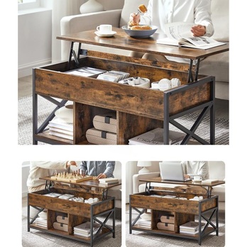 Konferenčný stolík INCHE rustikálna hnedá/čierna 3