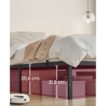 Posteľ s roštom INK čierna, 140x190 cm 5