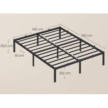 Posteľ s roštom INK čierna, 140x190 cm 6