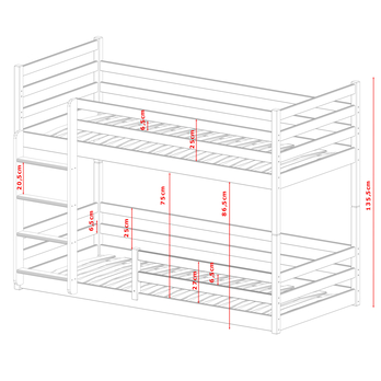 Poschodová posteľ INMI biela, 90x190 cm 3
