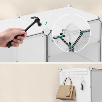 Skrinka na topánky INTER biela/transparentná 2