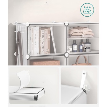 Skrinka na topánky INTER biela/transparentná 4