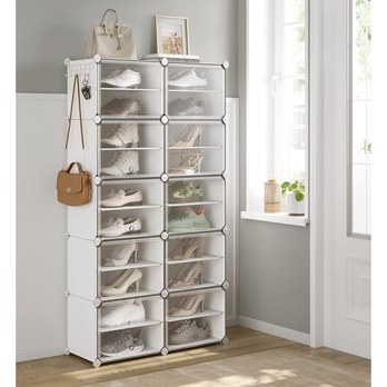 Skrinka na topánky INTER biela/transparentná 1