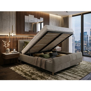 Posteľ s roštom INZA sivobéžová, 140x200 cm 5