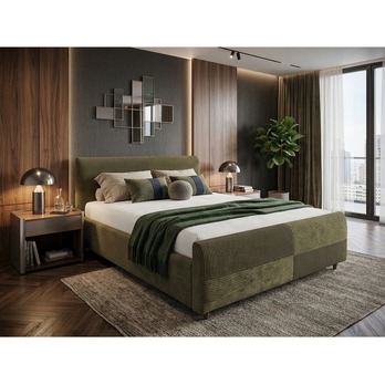 Posteľ s roštom INZA olivová, 140x200 cm 1