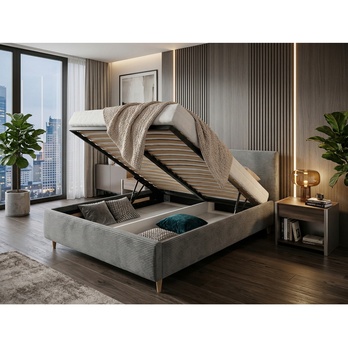 Posteľ s roštom INZA sivá, 140x200 cm 5