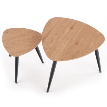 Sada 2 ks prístavných stolíkov IRIS dub zlatý/čierna 1