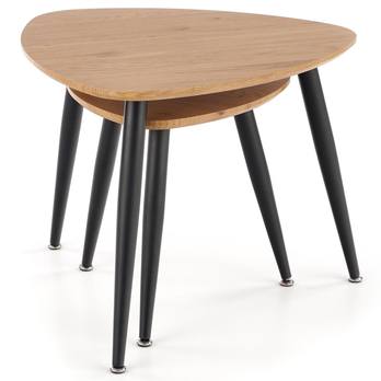 Sada 2 ks prístavných stolíkov IRIS dub zlatý/čierna 3