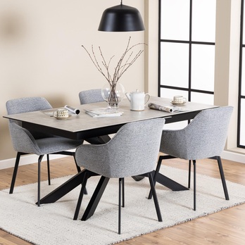 Jedálenský stôl IRWINE 210 sivá/čierna 1