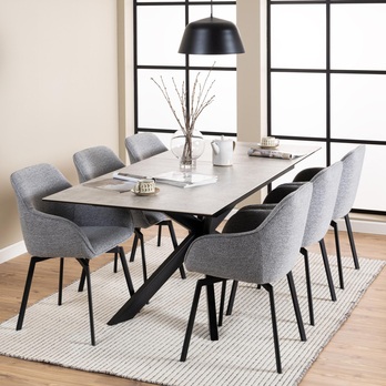 Jedálenský stôl IRWINE 210 sivá/čierna 9