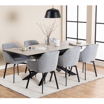 Jedálenský stôl IRWINE 210 sivá/čierna 10