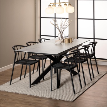 Jedálenský stôl IRWINE 210 biela/čierna 1