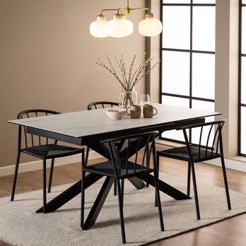 Jedálenský stôl IRWINE 210 biela/čierna 10