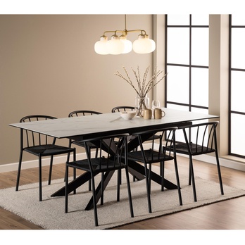 Jedálenský stôl IRWINE 210 biela/čierna 11