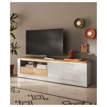 TV komoda ISCHIA 3 dub cadiz/biela, šírka 207 cm 1