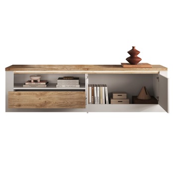 TV komoda ISCHIA 3 dub cadiz/biela, šírka 207 cm 2