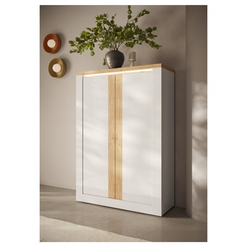 Komoda ISCHIA 5 dub cadiz/biela, výška 160 cm 1