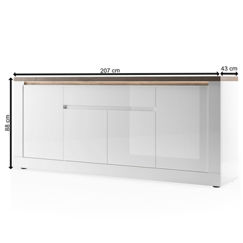 Komoda ISCHIA 7 dub mercure/biela 3