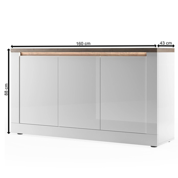 Komoda ISCHIA 8 dub mercure/biela 3