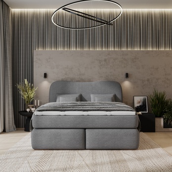 Posteľ boxspring ISLA COMFORT sivá, 160x200 cm 1
